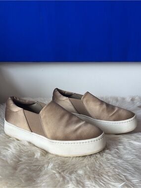 Gold Satin Vince Warren Nubuck Sneaker